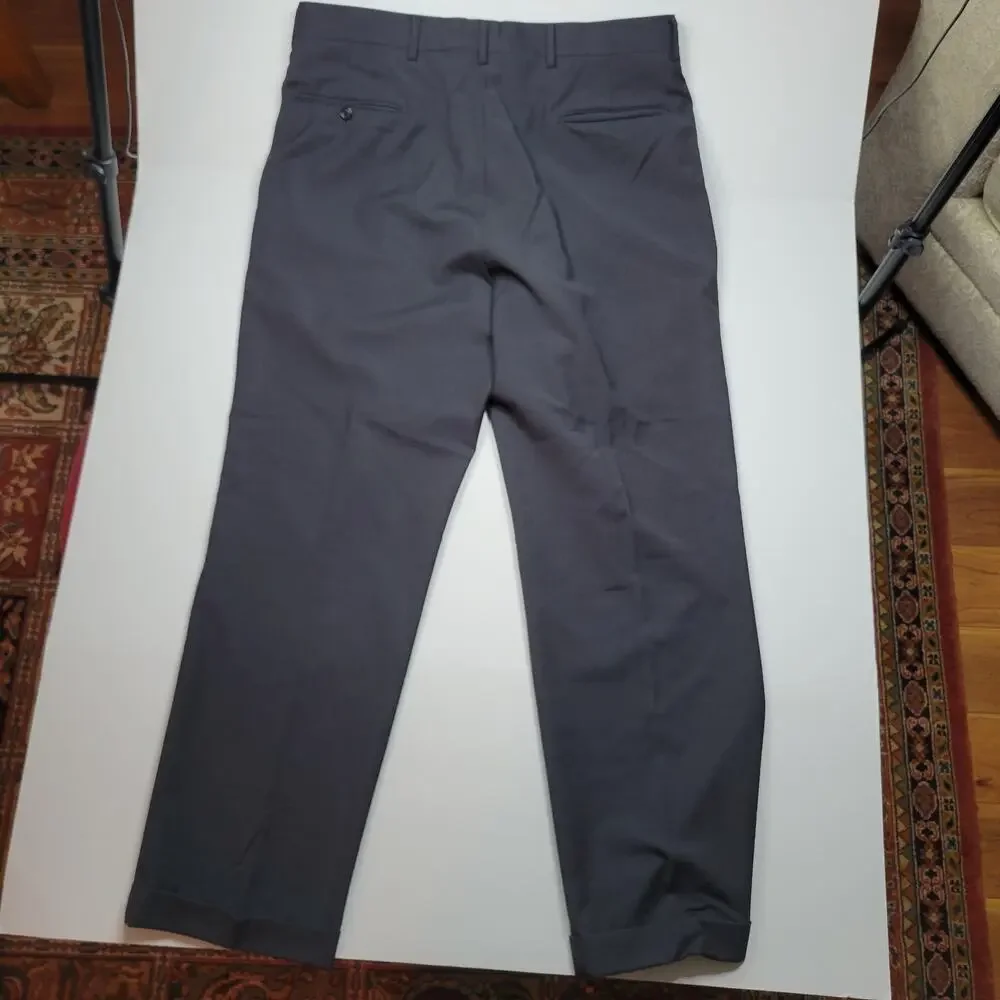 Jos A Bank Suits Charcoal Gray 2 Pcs 43L Suit Pleated Pants 37x31 100% Wool flaw